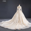 Jancember RSM67060 long sleeve sequin ball gown crystal wedding dress